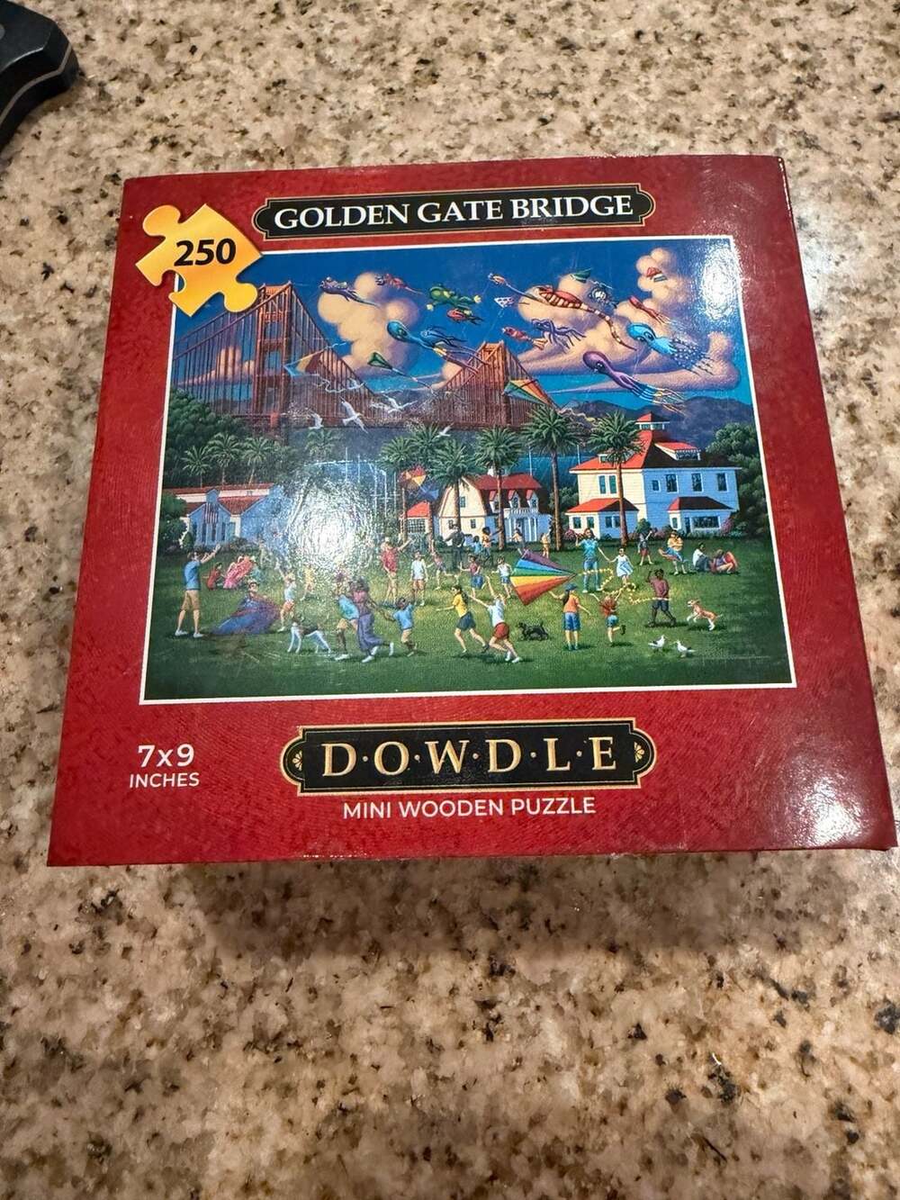 Dowdle 250 Piece Mini Wooden Puzzle - Golden Gate Bridge - with surprise puzzle